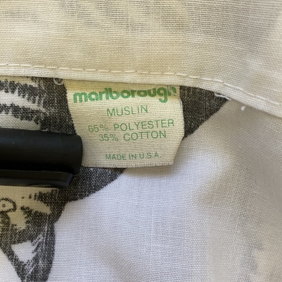 Marlborough Muslin Vintage Cat Sheet Twin Size Black White Red Fabric Kiblan Cat - Picture 9 of 10